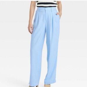 Women’s High Rise Pleat Front Trousers 10L blue NWT